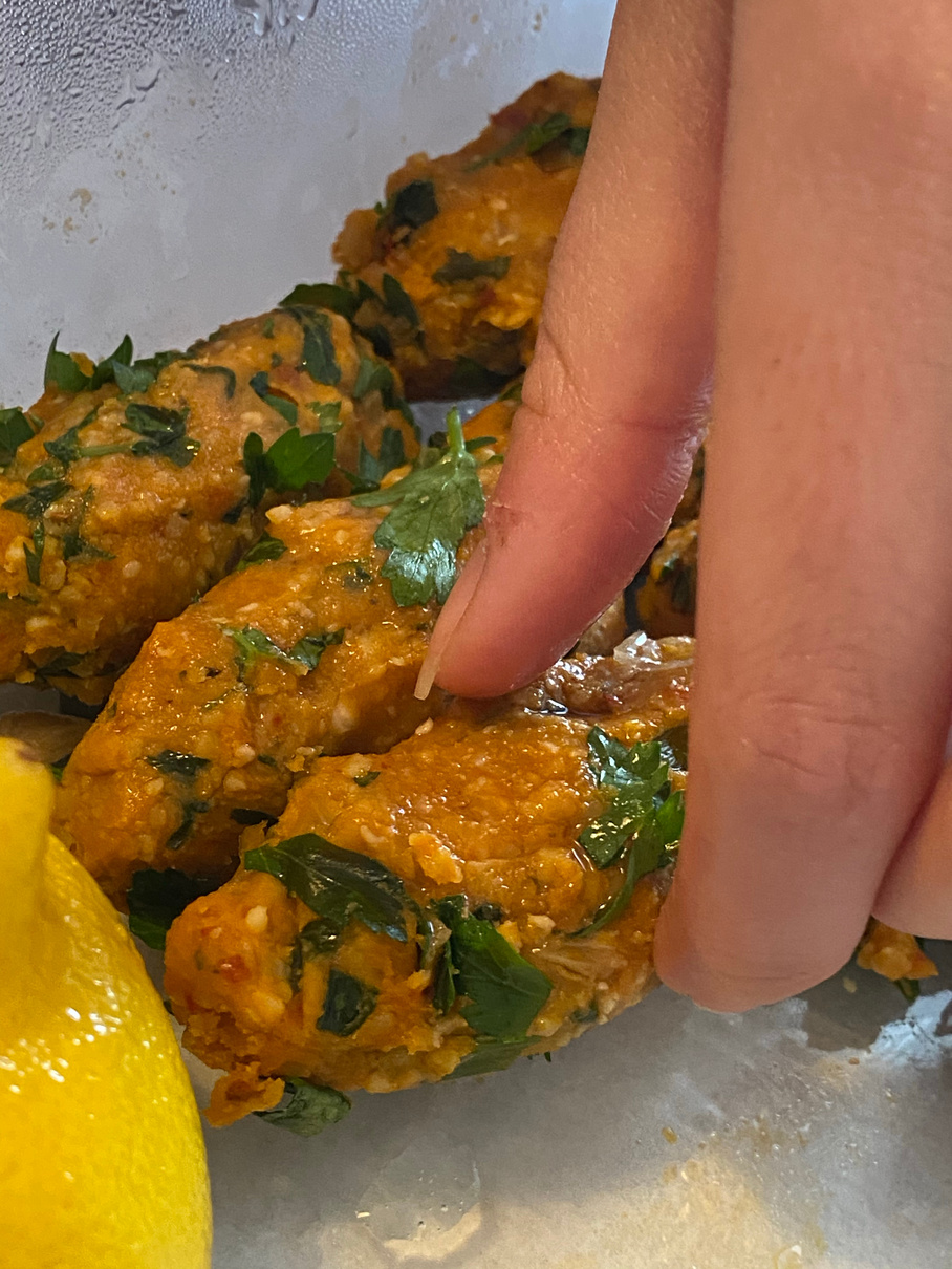 Lentil meatball Turkish food lentil vegetarian food