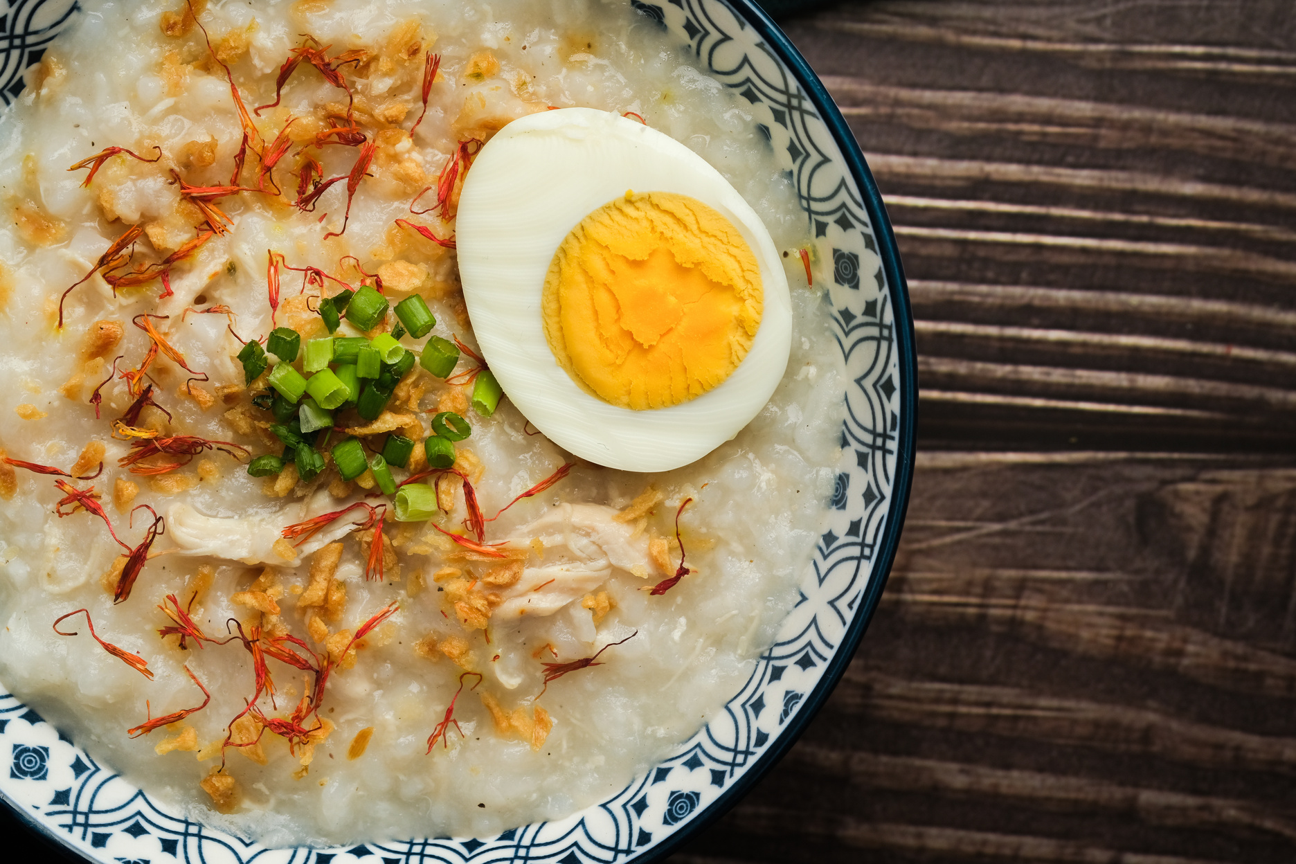Chicken Arroz Caldo in a Bowl