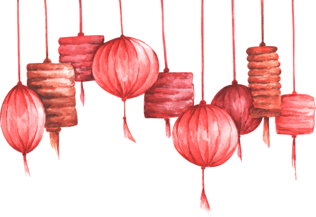 Watercolor Chinese Lanterns Cutout